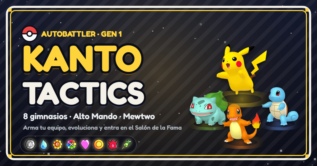 Kanto Tactics with Pikachu and the Kanto starter Pokémon